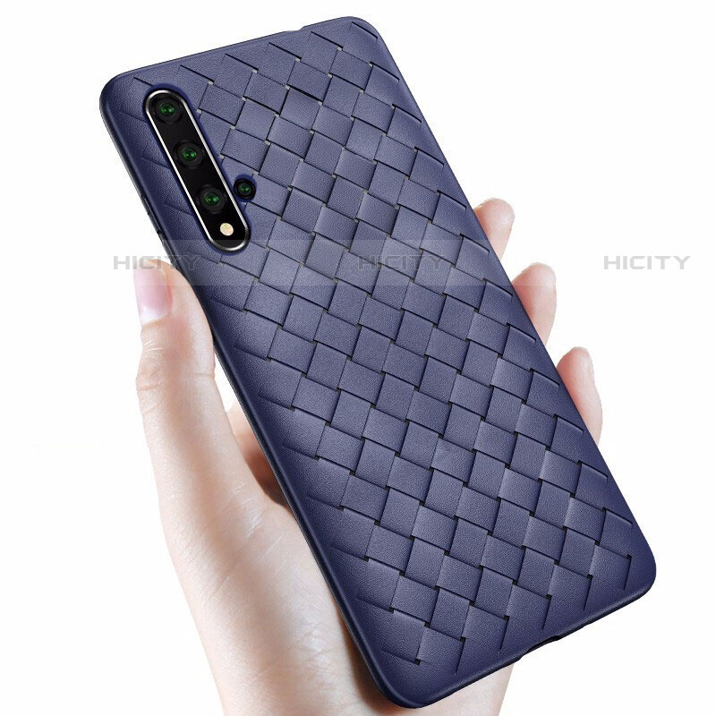 Silikon Hülle Handyhülle Gummi Schutzhülle Leder Tasche für Huawei Nova 5T Blau