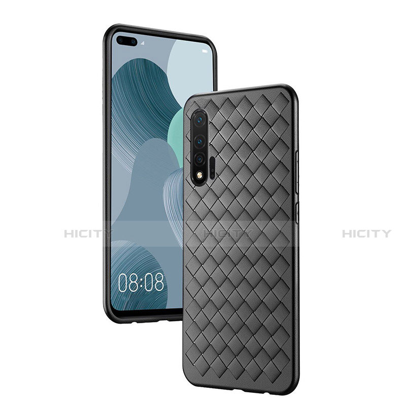 Silikon Hülle Handyhülle Gummi Schutzhülle Leder Tasche für Huawei Nova 6 Schwarz