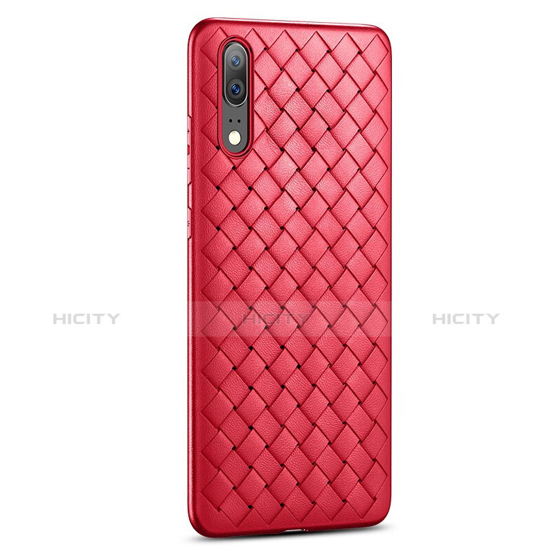 Silikon Hülle Handyhülle Gummi Schutzhülle Leder Tasche für Huawei P20 Rot