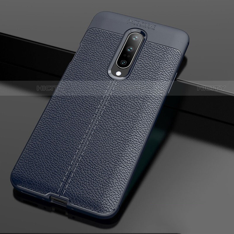 Silikon Hülle Handyhülle Gummi Schutzhülle Leder Tasche für OnePlus 7 Pro Blau