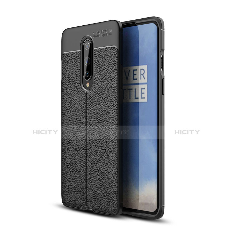 Silikon Hülle Handyhülle Gummi Schutzhülle Leder Tasche für OnePlus 8 Schwarz