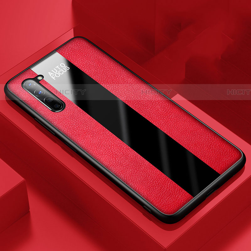 Silikon Hülle Handyhülle Gummi Schutzhülle Leder Tasche für Oppo Find X2 Lite Rot