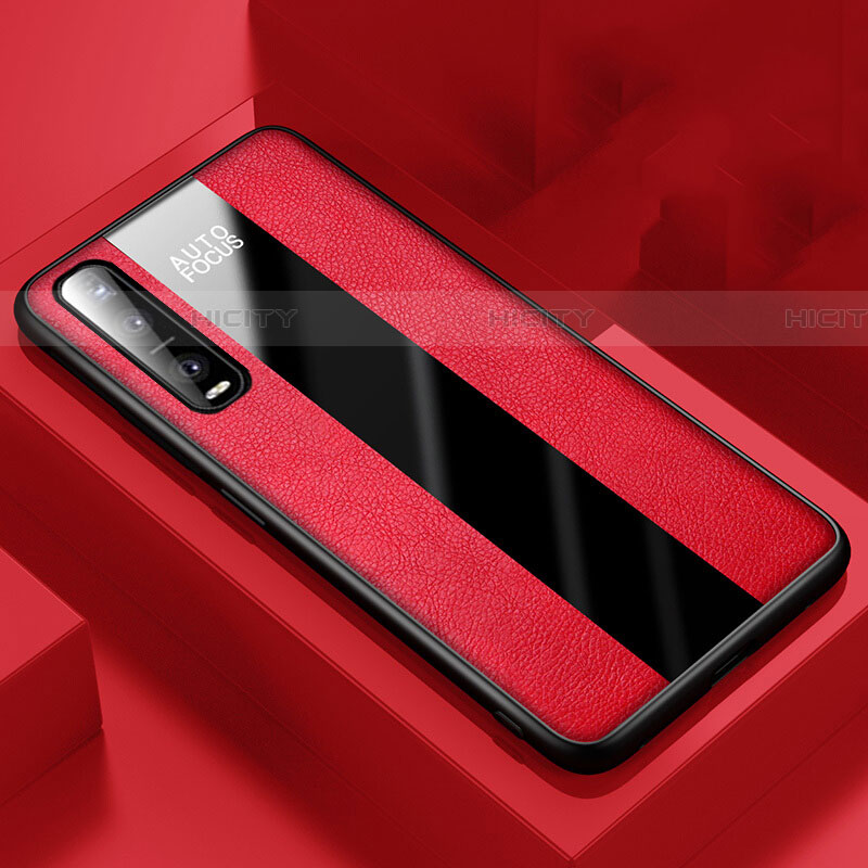 Silikon Hülle Handyhülle Gummi Schutzhülle Leder Tasche für Oppo Find X2 Pro Rot