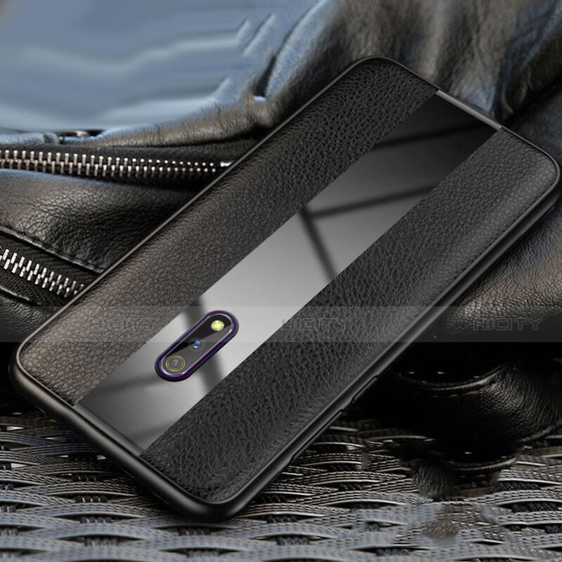 Silikon Hülle Handyhülle Gummi Schutzhülle Leder Tasche für Oppo K3 Schwarz