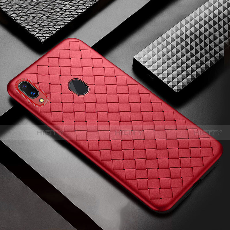 Silikon Hülle Handyhülle Gummi Schutzhülle Leder Tasche für Samsung Galaxy A30 Rot Plus