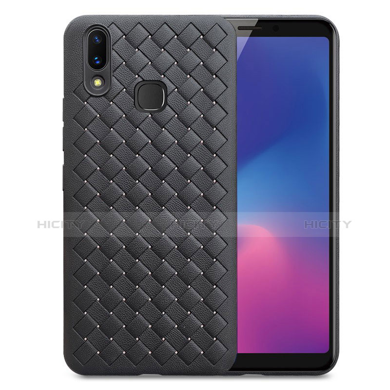 Silikon Hülle Handyhülle Gummi Schutzhülle Leder Tasche für Samsung Galaxy A6s Schwarz