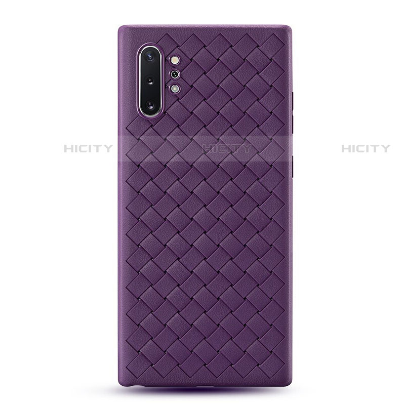 Silikon Hülle Handyhülle Gummi Schutzhülle Leder Tasche für Samsung Galaxy Note 10 Plus Violett