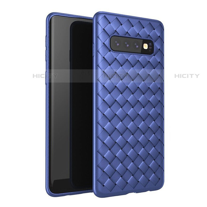 Silikon Hülle Handyhülle Gummi Schutzhülle Leder Tasche für Samsung Galaxy S10 5G Blau Plus