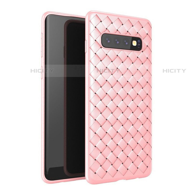 Silikon Hülle Handyhülle Gummi Schutzhülle Leder Tasche für Samsung Galaxy S10 5G Rosegold Plus