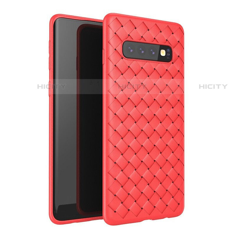 Silikon Hülle Handyhülle Gummi Schutzhülle Leder Tasche für Samsung Galaxy S10 5G Rot Plus