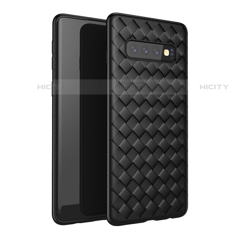 Silikon Hülle Handyhülle Gummi Schutzhülle Leder Tasche für Samsung Galaxy S10 5G Schwarz Plus