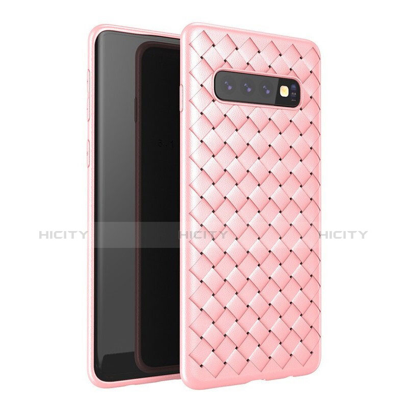 Silikon Hülle Handyhülle Gummi Schutzhülle Leder Tasche für Samsung Galaxy S10 Plus Rosegold