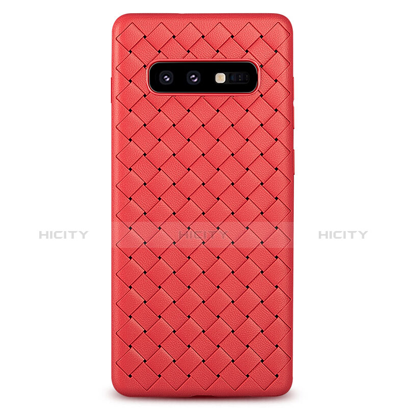 Silikon Hülle Handyhülle Gummi Schutzhülle Leder Tasche für Samsung Galaxy S10e Rot Plus