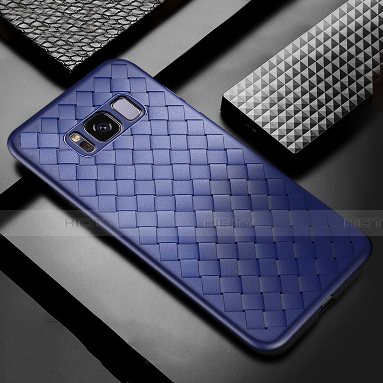 Silikon Hülle Handyhülle Gummi Schutzhülle Leder Tasche für Samsung Galaxy S8 Blau