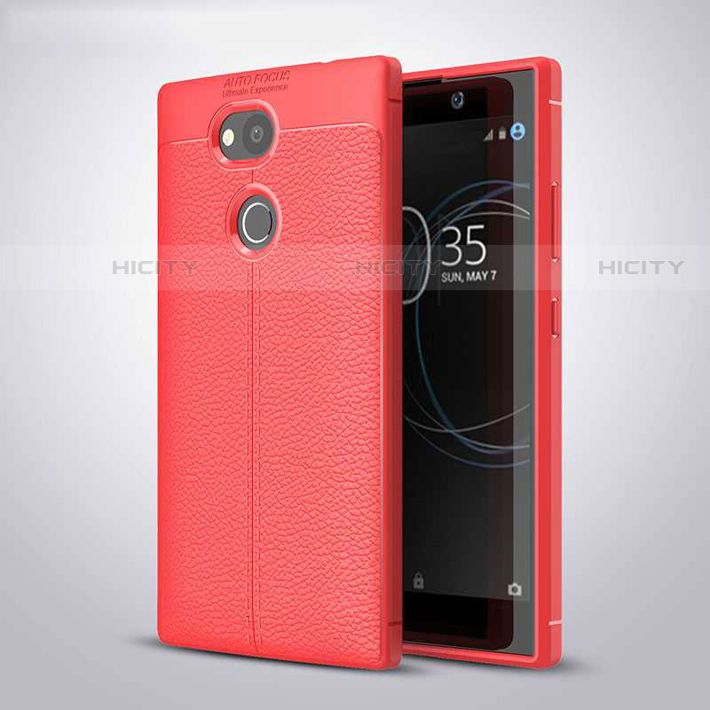 Silikon Hülle Handyhülle Gummi Schutzhülle Leder Tasche für Sony Xperia L2 Rot