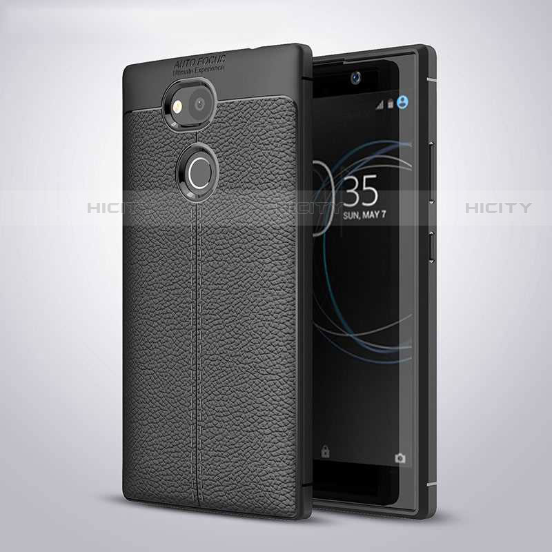 Silikon Hülle Handyhülle Gummi Schutzhülle Leder Tasche für Sony Xperia L2 Schwarz