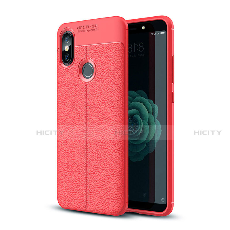 Silikon Hülle Handyhülle Gummi Schutzhülle Leder Tasche für Xiaomi Mi A2 Rot