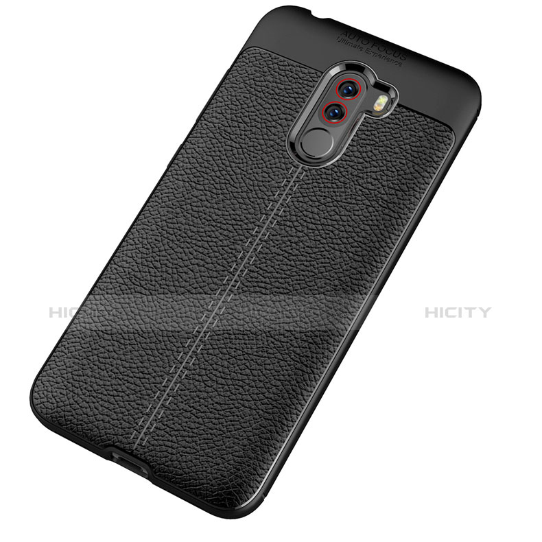 Silikon Hülle Handyhülle Gummi Schutzhülle Leder Tasche für Xiaomi Pocophone F1 Schwarz