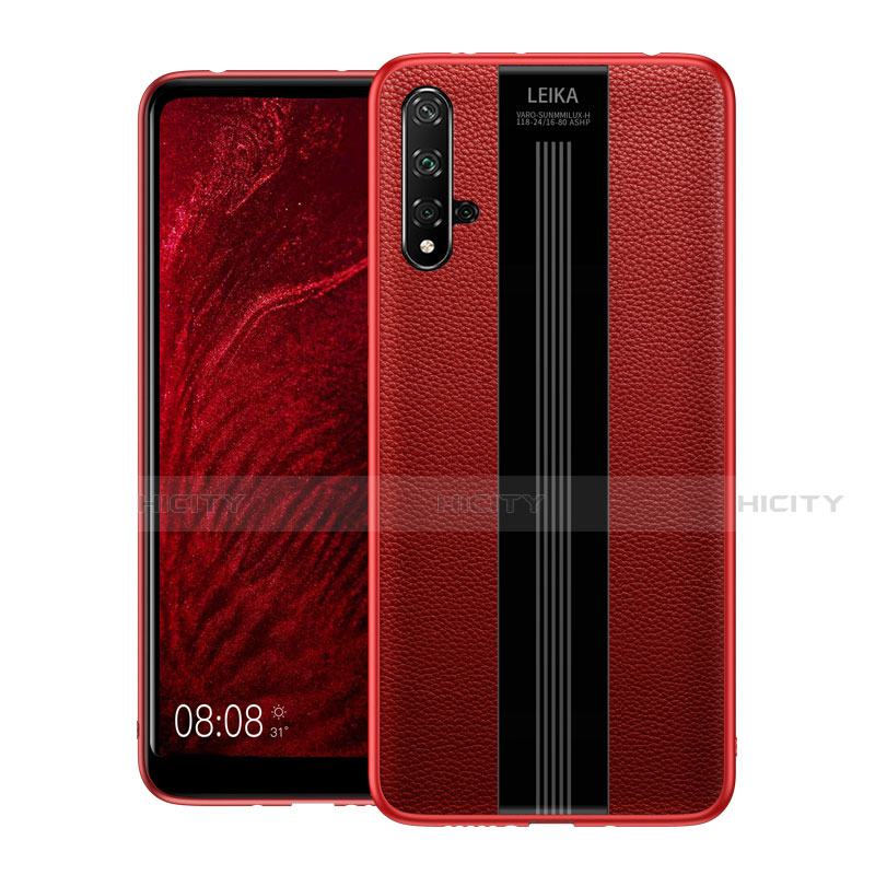 Silikon Hülle Handyhülle Gummi Schutzhülle Leder Tasche H01 für Huawei Honor 20S Rot