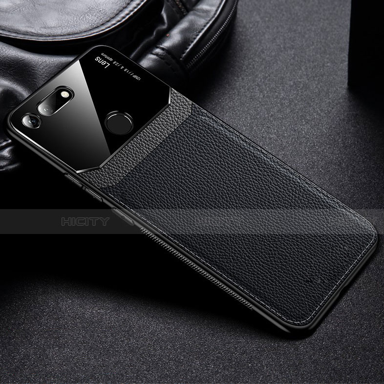 Silikon Hülle Handyhülle Gummi Schutzhülle Leder Tasche H01 für Huawei Honor V20 Schwarz