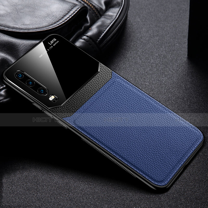 Silikon Hülle Handyhülle Gummi Schutzhülle Leder Tasche H01 für Huawei P30 Blau