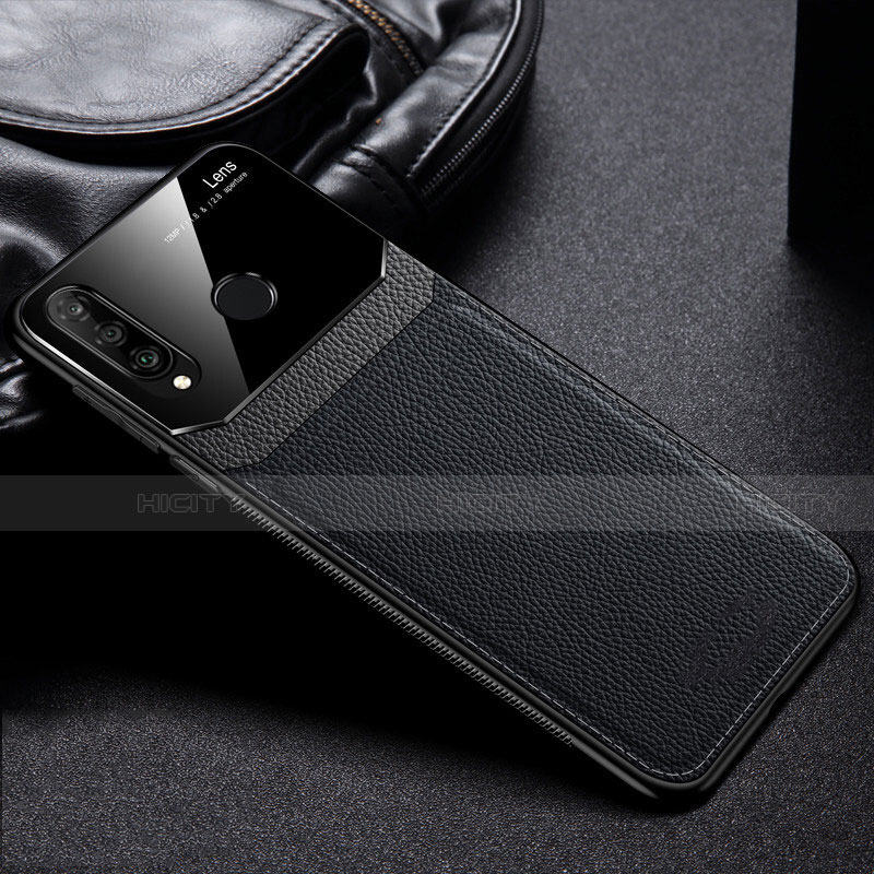 Silikon Hülle Handyhülle Gummi Schutzhülle Leder Tasche H01 für Huawei P30 Lite Schwarz