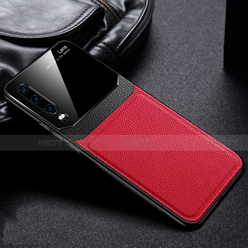 Silikon Hülle Handyhülle Gummi Schutzhülle Leder Tasche H01 für Huawei P30 Rot