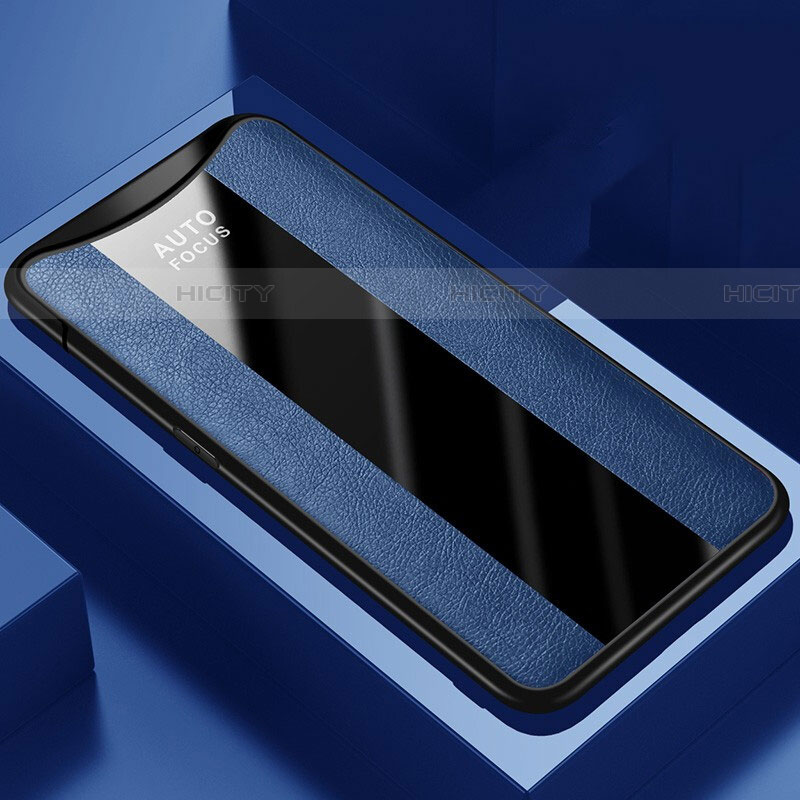 Silikon Hülle Handyhülle Gummi Schutzhülle Leder Tasche H01 für Oppo Find X Blau