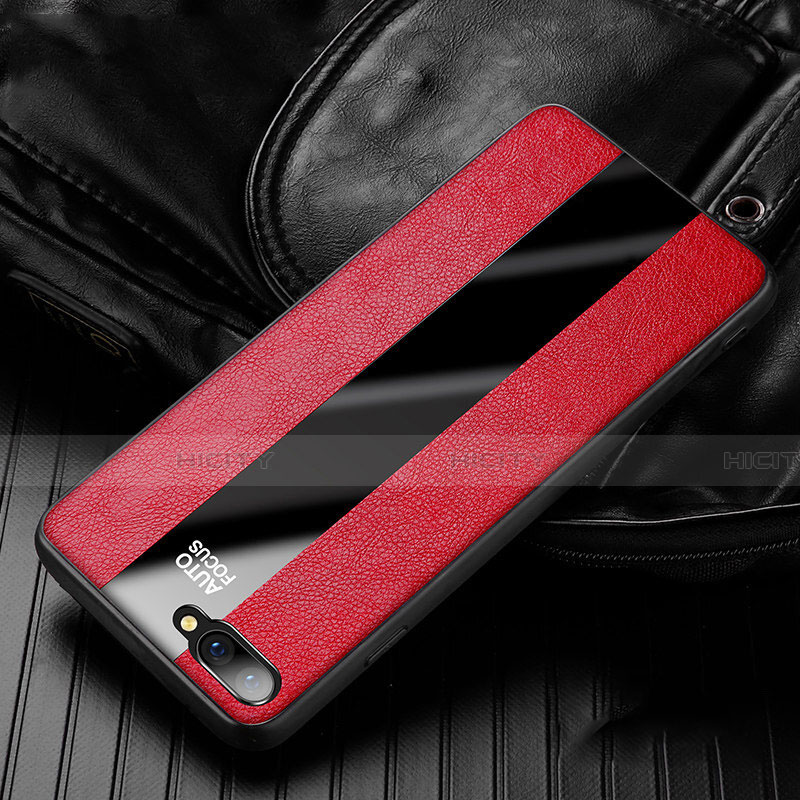 Silikon Hülle Handyhülle Gummi Schutzhülle Leder Tasche H01 für Oppo R15X Rot