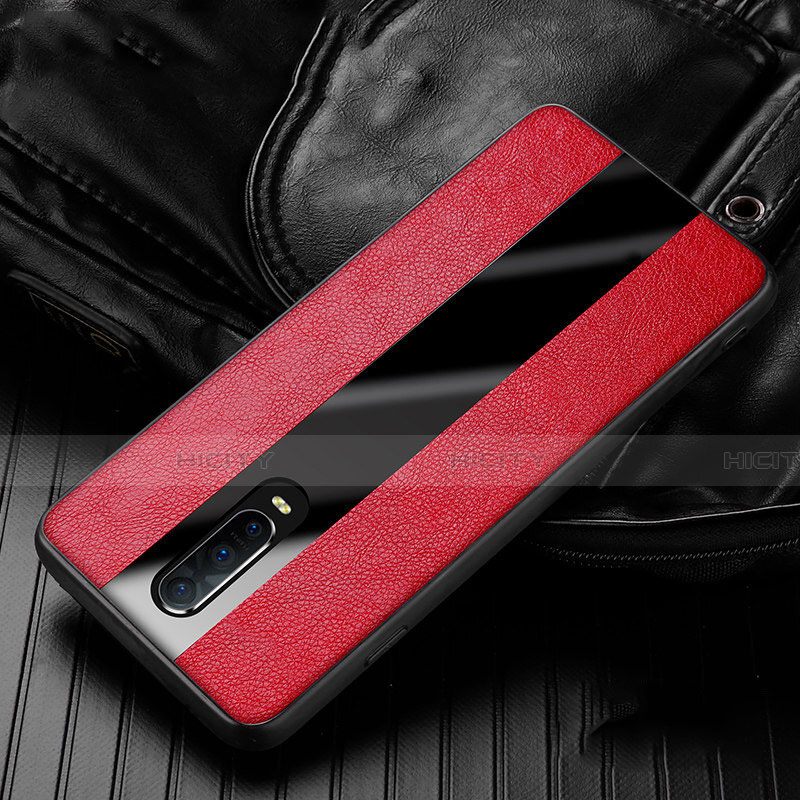 Silikon Hülle Handyhülle Gummi Schutzhülle Leder Tasche H01 für Oppo R17 Pro Rot Plus