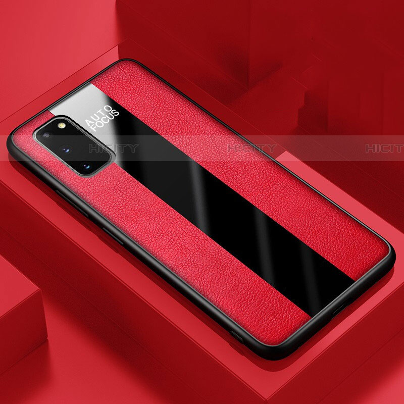 Silikon Hülle Handyhülle Gummi Schutzhülle Leder Tasche H01 für Samsung Galaxy S20 Rot
