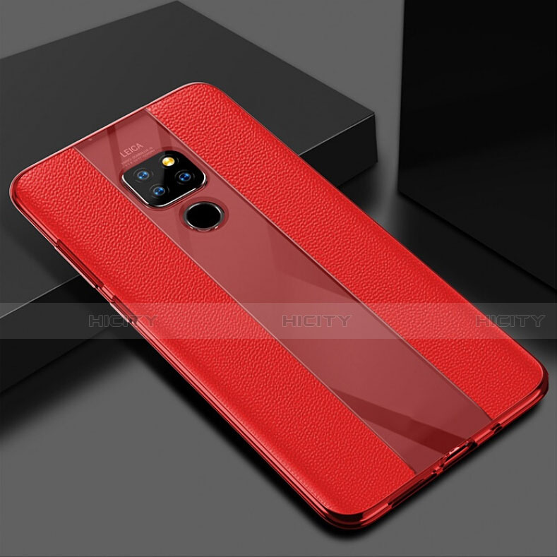 Silikon Hülle Handyhülle Gummi Schutzhülle Leder Tasche H02 für Huawei Mate 20 Rot