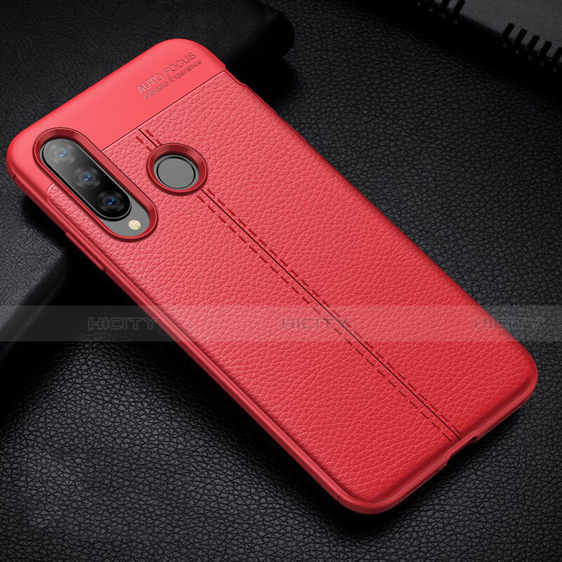 Silikon Hülle Handyhülle Gummi Schutzhülle Leder Tasche H02 für Huawei P30 Lite New Edition Rot