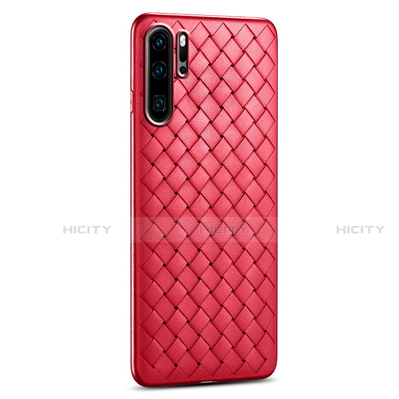 Silikon Hülle Handyhülle Gummi Schutzhülle Leder Tasche H02 für Huawei P30 Pro Rot