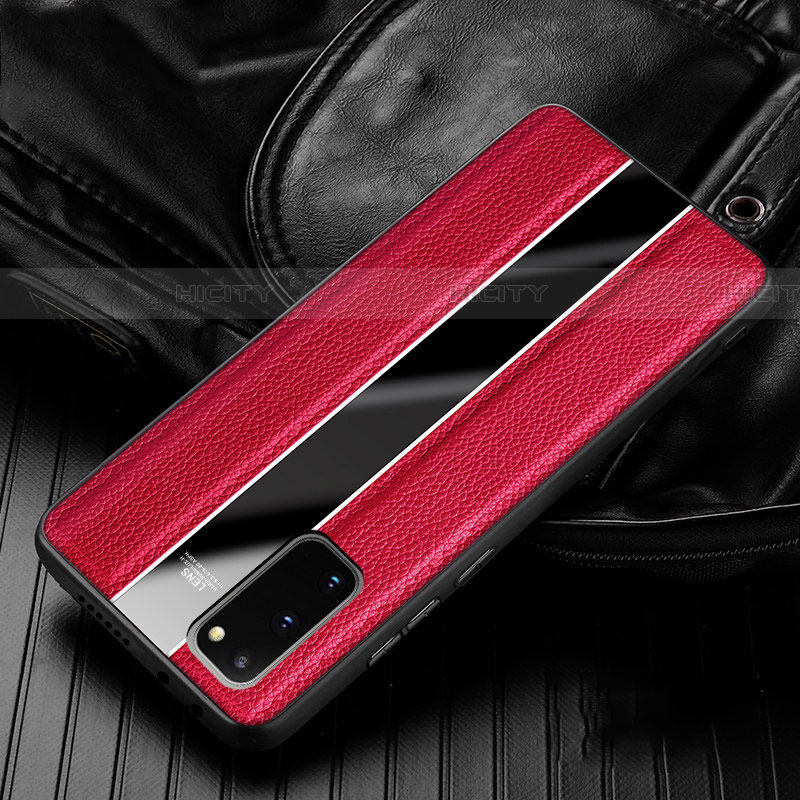 Silikon Hülle Handyhülle Gummi Schutzhülle Leder Tasche H02 für Samsung Galaxy S20 5G Rot