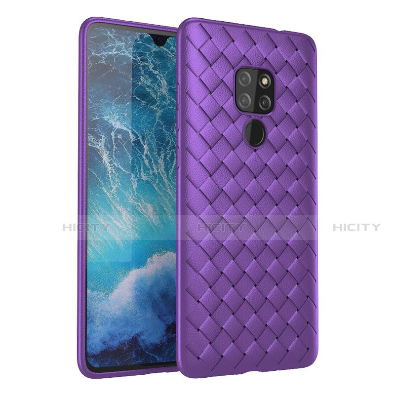 Silikon Hülle Handyhülle Gummi Schutzhülle Leder Tasche H03 für Huawei Mate 20 Violett