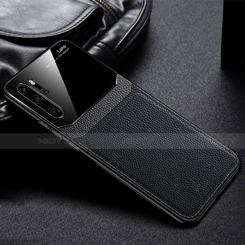 Silikon Hülle Handyhülle Gummi Schutzhülle Leder Tasche H03 für Huawei P30 Pro Schwarz