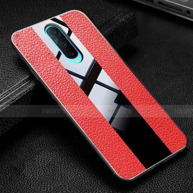 Silikon Hülle Handyhülle Gummi Schutzhülle Leder Tasche H03 für Oppo R17 Pro Rot