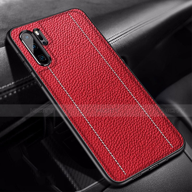 Silikon Hülle Handyhülle Gummi Schutzhülle Leder Tasche H04 für Huawei P30 Pro New Edition Rot