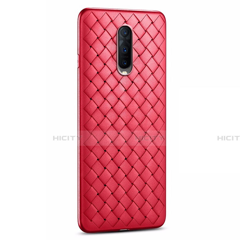 Silikon Hülle Handyhülle Gummi Schutzhülle Leder Tasche H04 für Oppo R17 Pro Rot