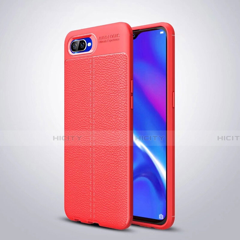 Silikon Hülle Handyhülle Gummi Schutzhülle Leder Tasche H06 für Oppo K1 Rot Plus