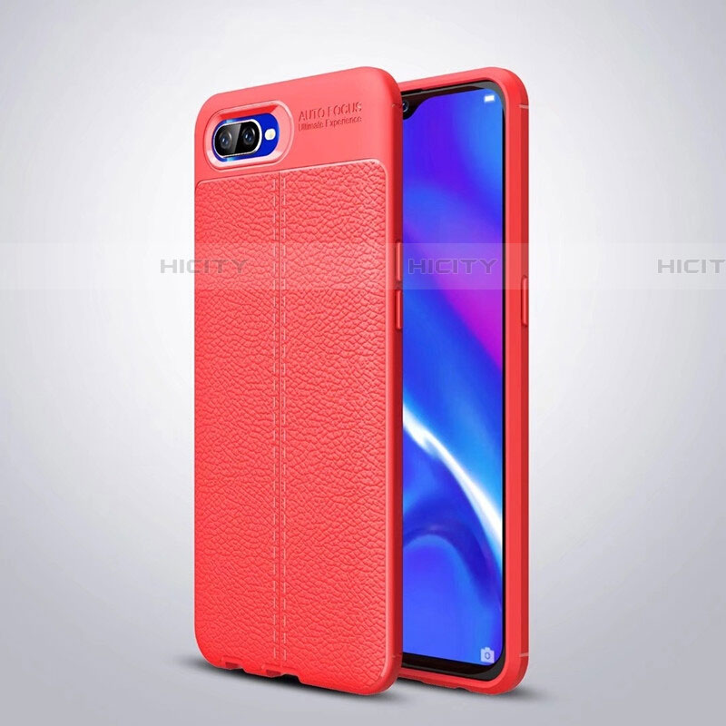 Silikon Hülle Handyhülle Gummi Schutzhülle Leder Tasche H06 für Oppo RX17 Neo Rot Plus