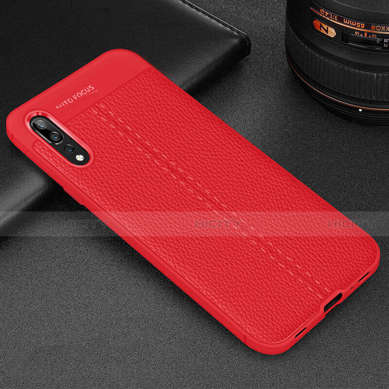 Silikon Hülle Handyhülle Gummi Schutzhülle Leder Tasche H07 für Huawei P20 Pro Rot