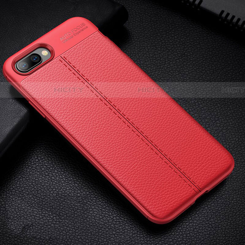 Silikon Hülle Handyhülle Gummi Schutzhülle Leder Tasche H07 für Oppo RX17 Neo Rot