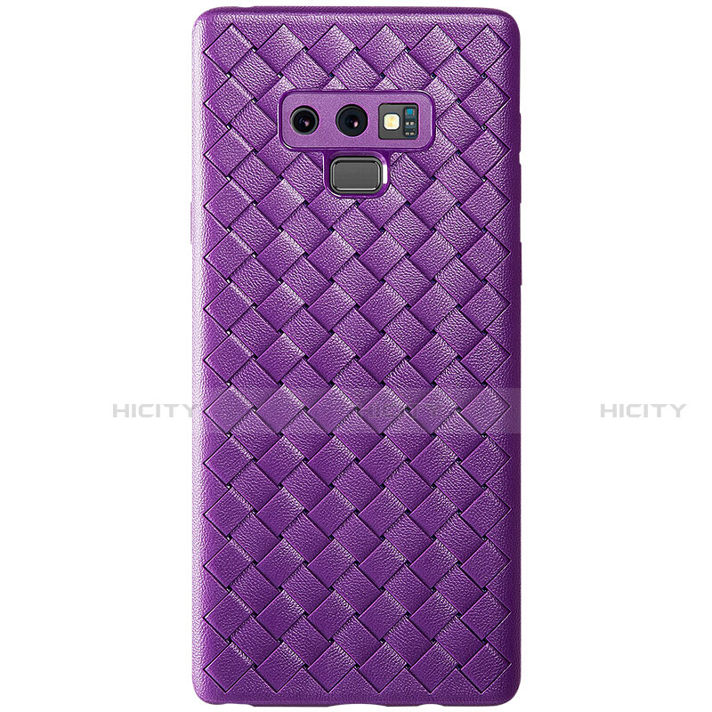 Silikon Hülle Handyhülle Gummi Schutzhülle Leder Tasche L01 für Samsung Galaxy Note 9 Violett