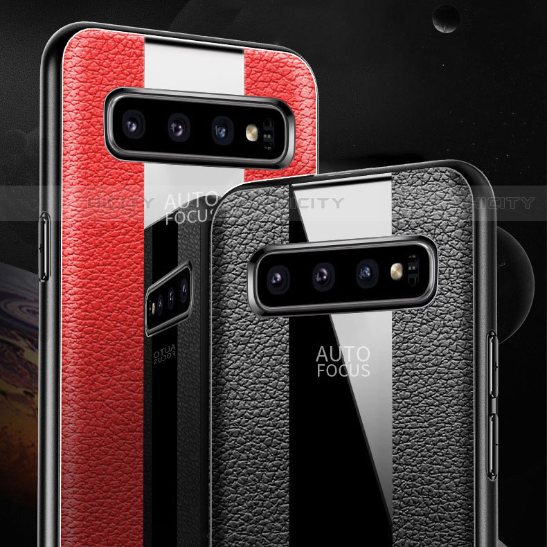 Silikon Hülle Handyhülle Gummi Schutzhülle Leder Tasche L01 für Samsung Galaxy S10 5G groß