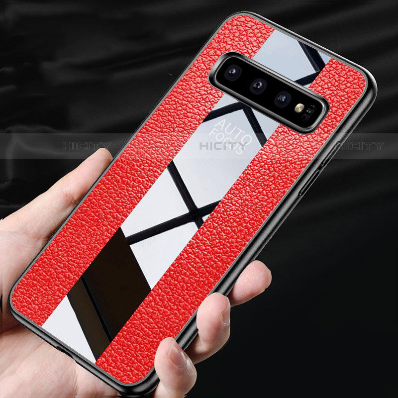 Silikon Hülle Handyhülle Gummi Schutzhülle Leder Tasche L01 für Samsung Galaxy S10 5G groß