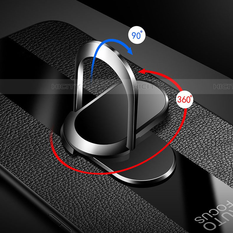 Silikon Hülle Handyhülle Gummi Schutzhülle Leder Tasche mit Magnetisch Fingerring Ständer für Xiaomi Redmi K30 4G