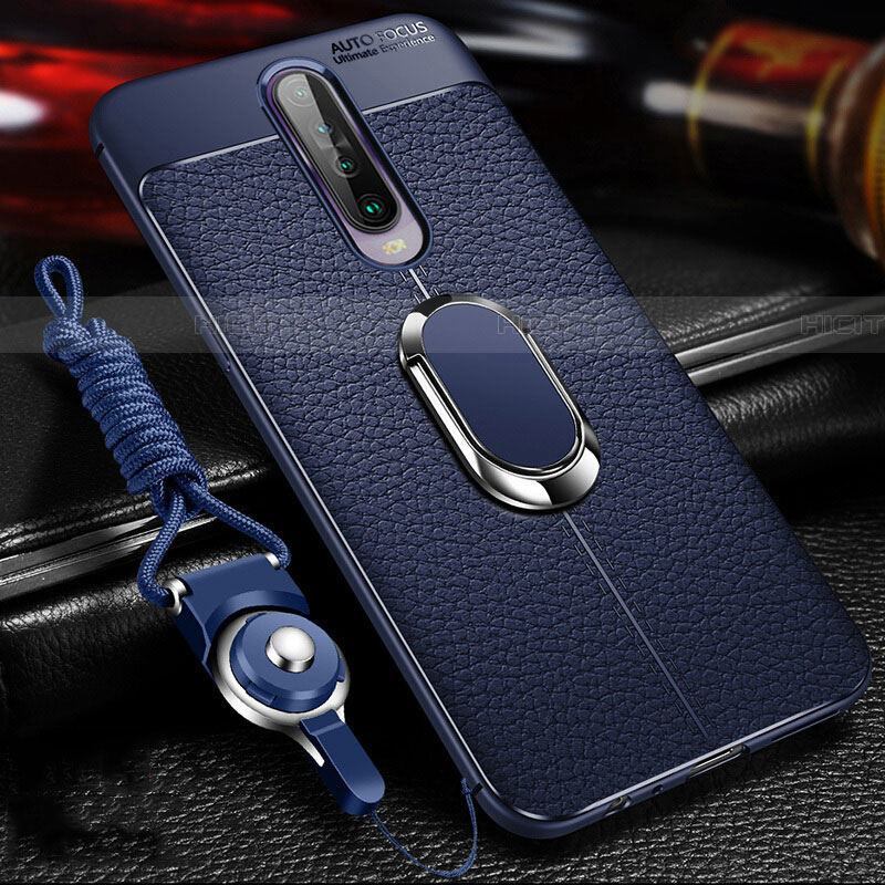 Silikon Hülle Handyhülle Gummi Schutzhülle Leder Tasche mit Magnetisch Fingerring Ständer S01 für Xiaomi Redmi K30i 5G