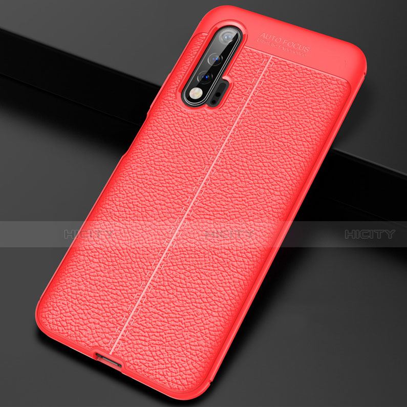 Silikon Hülle Handyhülle Gummi Schutzhülle Leder Tasche S01 für Huawei Nova 6 5G Rot